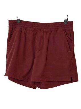 Old Navy Womens L Shorts High Waisted Tech Burgundy Stretch 5.5" Inseam